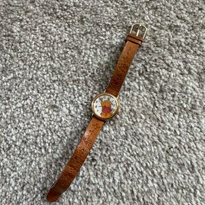 Vintage Leather Pooh Timex Watch